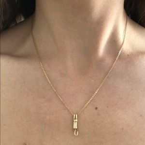 Dainty gold hanging cat necklace